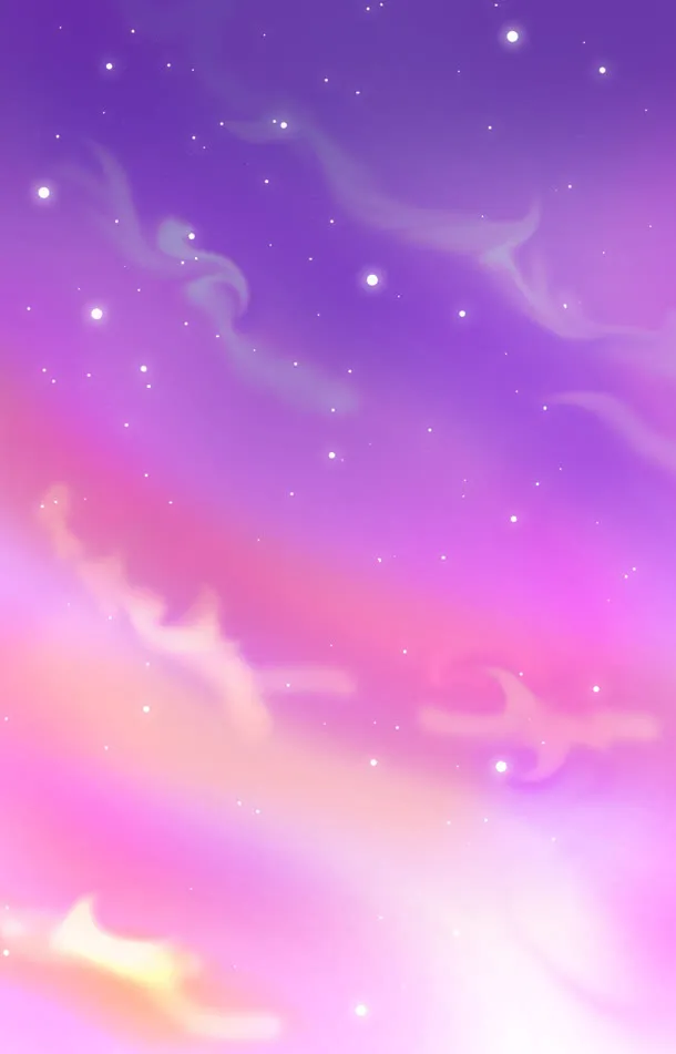 紫粉色卡通星空云彩免抠