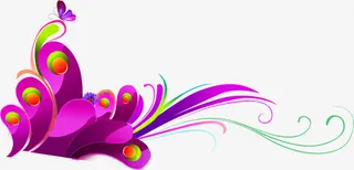 紫色蝴蝶结招聘海报免抠