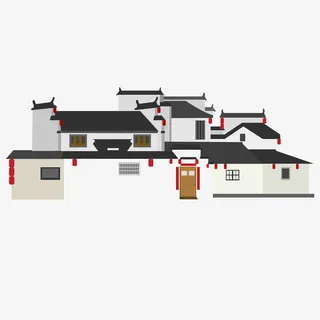 古建筑中式建筑小镇江南水乡免抠 古建筑中式建筑小镇江南水乡免抠