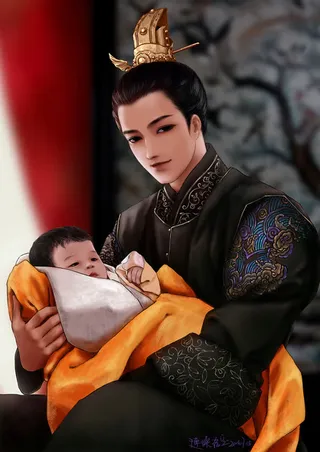 手绘中国风帅气将军免抠