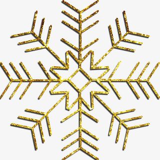 金色闪粉雪花免抠