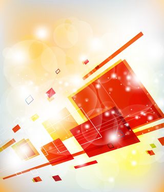 暖色调橙红方块几何动感科技背景高清