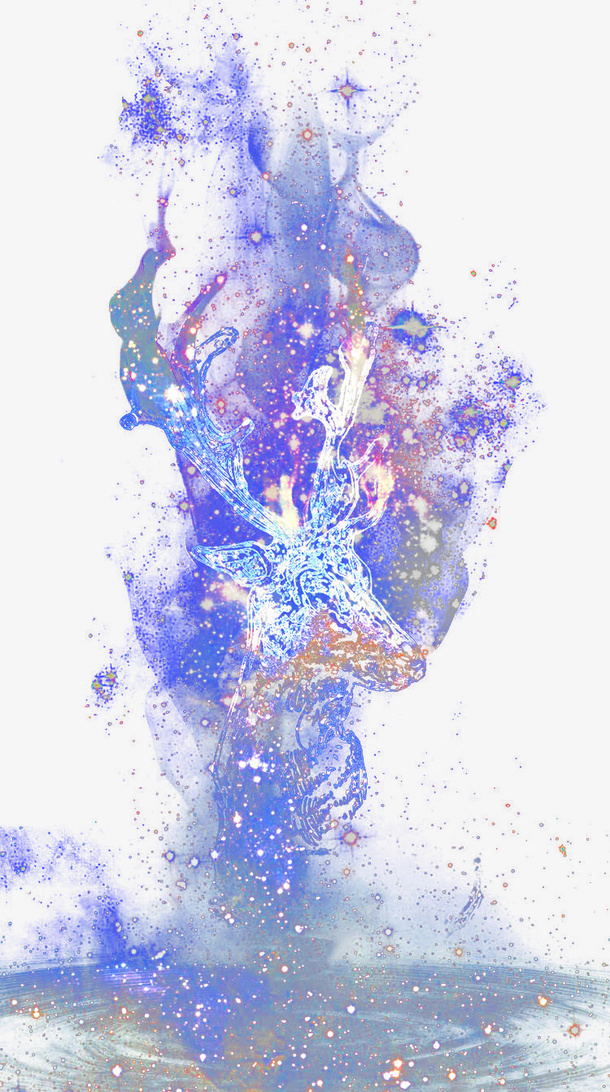 鹿头 彩色鹿头 彩色 五颜六色免抠