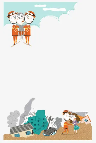 地震受到伤害人民解救的画面免抠