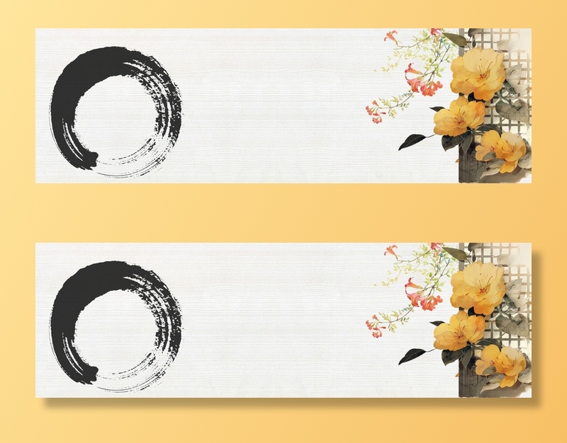 电商古风唯美淡雅banner背景高清复古中国风背景