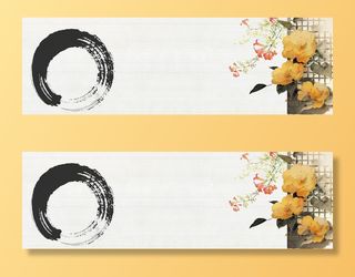 电商古风唯美淡雅banner背景高清复古中国风背景