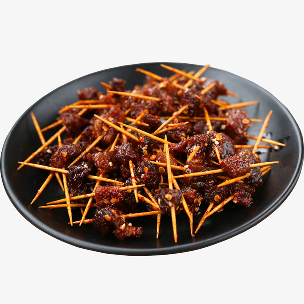 盘子里的牙签肉免抠