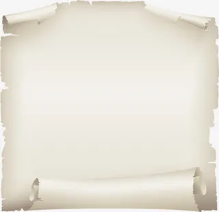 手绘灰色纸张卷边免抠