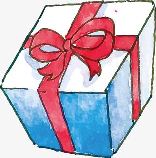 手绘礼盒装饰图标免抠