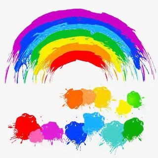 多彩水彩图案免抠