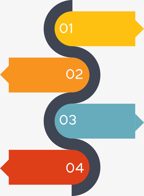 彩色扭曲标签免抠