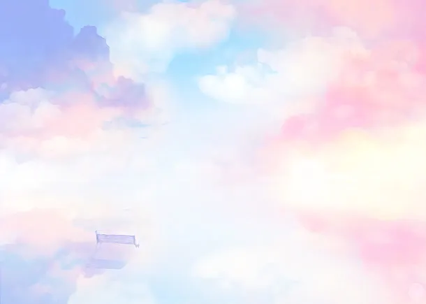 唯美彩色天空云朵背景免抠