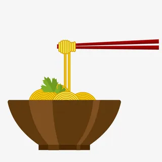 手绘卡通一碗面条免抠