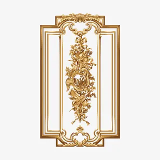 暗金带花金属边框免抠