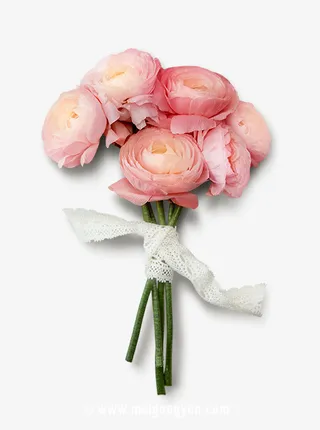 手捧鲜花透明免抠