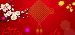 梅花红色背景高清