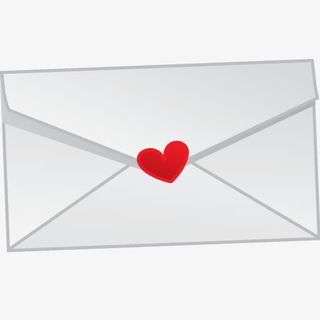 手绘红色爱心信封图标免抠
