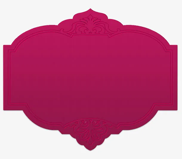 红色中国风标签边框纹理免抠