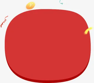 金币漂浮红色文字框装饰免抠