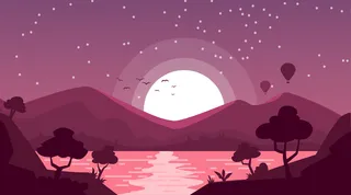 星空夜景插画高清