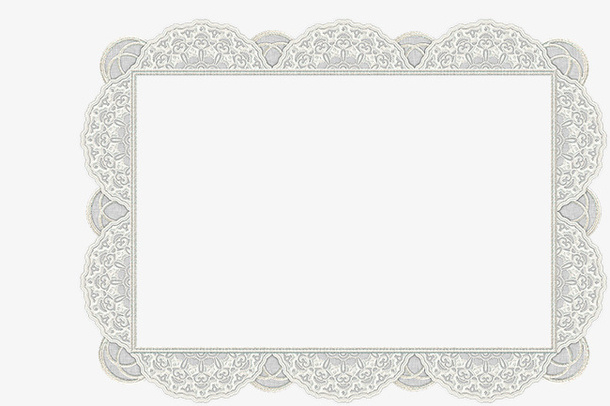 长方形蕾丝图案免抠