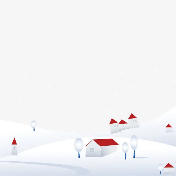 雪地村庄树木图片素材免抠