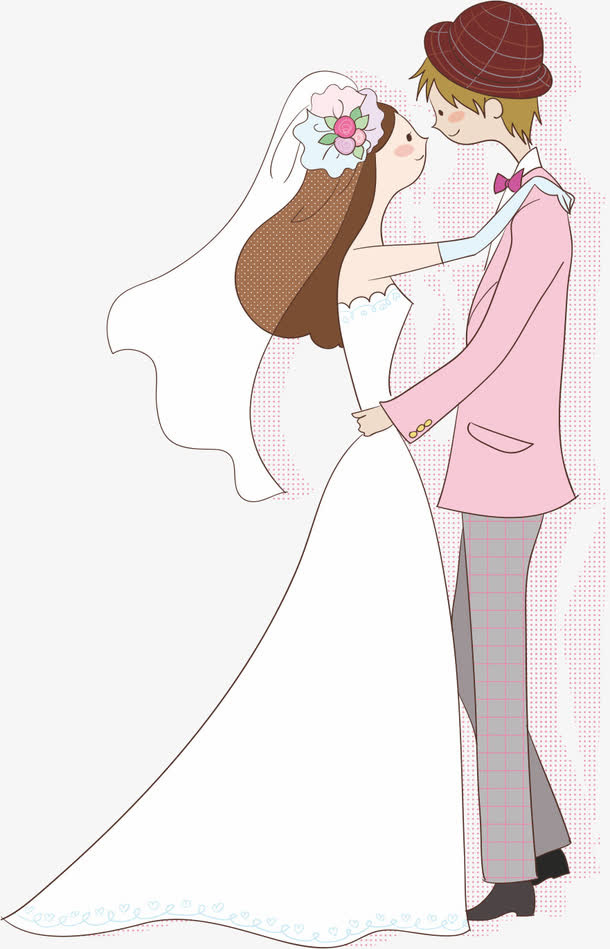 卡通新娘新郎免抠