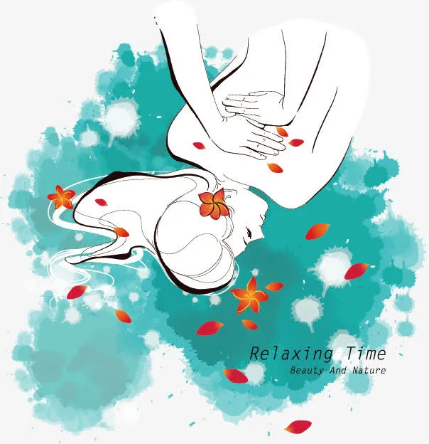 做spa的美女矢量图免抠