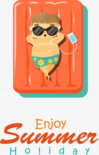 快乐儿童暑假素材免抠