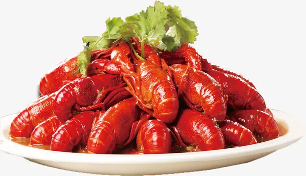 一盘小龙虾png免抠
