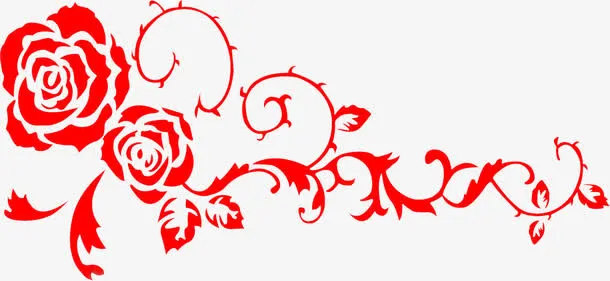 玫瑰花纹免抠