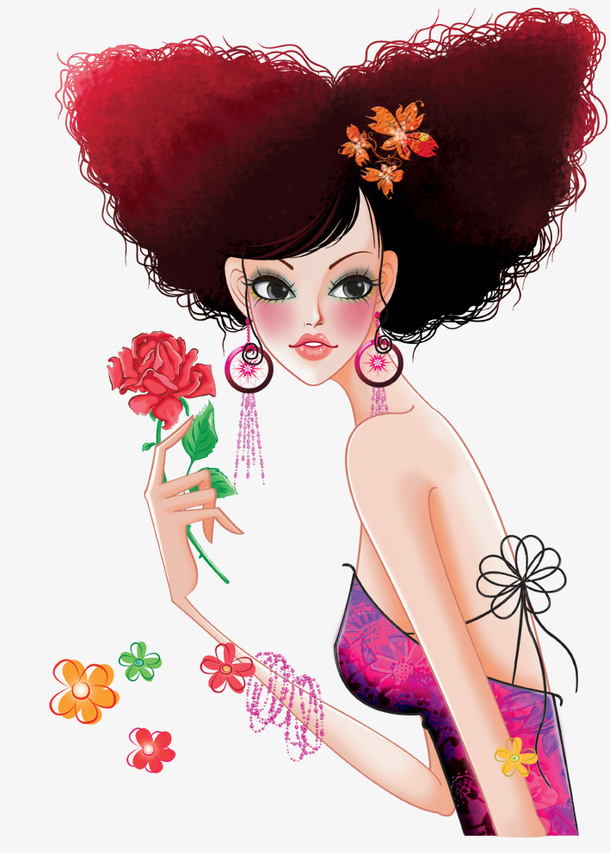 韩国时尚人物插画png图片免抠