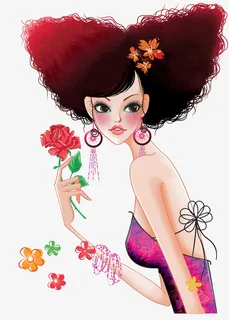 韩国时尚人物插画png图片免抠