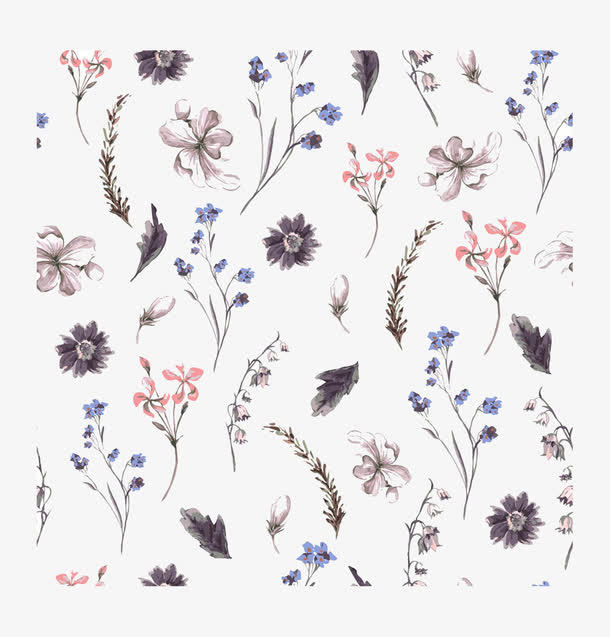 白底碎花图案免抠