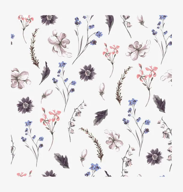 白底碎花图案免抠