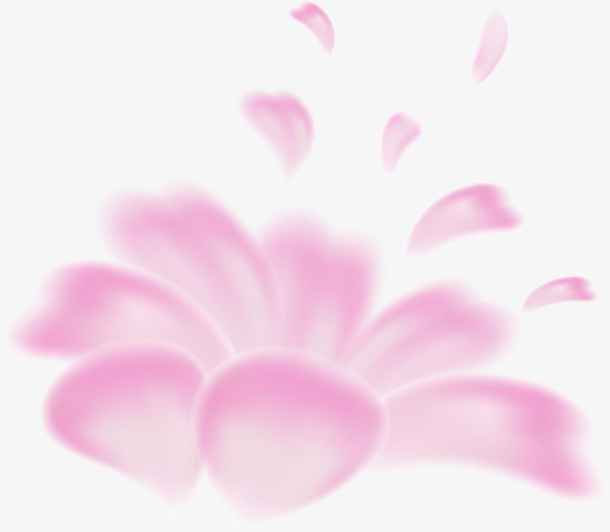 手绘粉色花瓣免抠