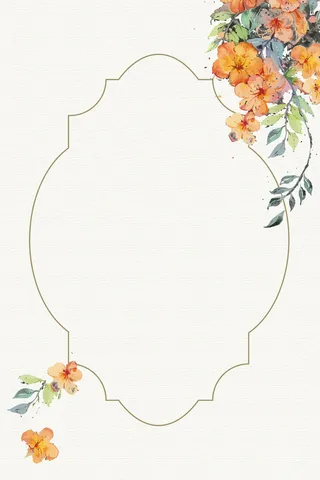 矢量文艺古风边框花卉背景高清