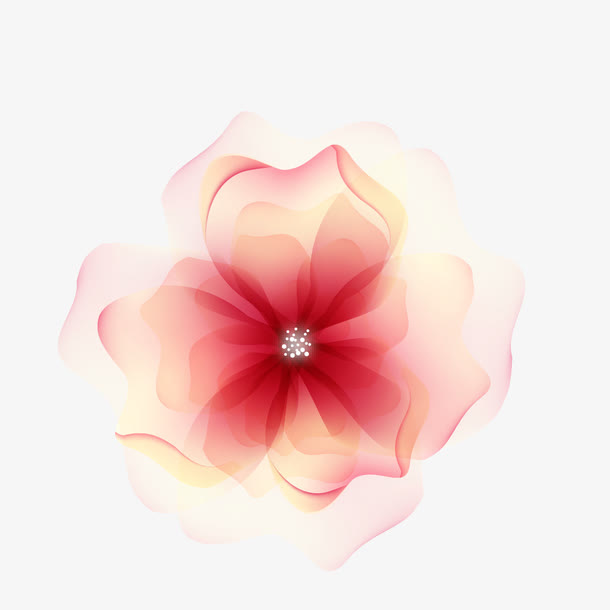 渐变红色花朵素材免抠