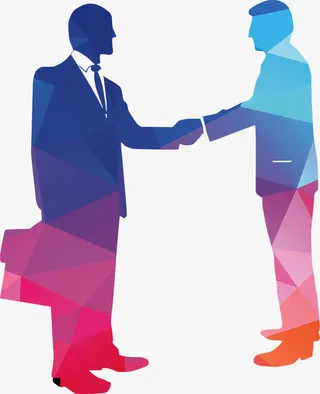 握手剪影卡通免抠图标元素