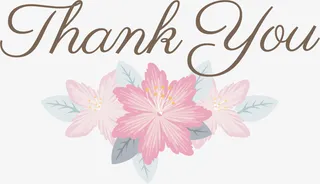 创意谢谢您字母花朵免抠