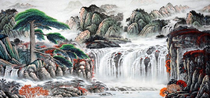 中国风山水水墨画风景高清