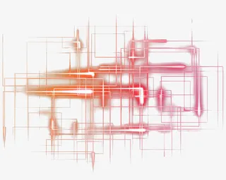 红色网状荧光灯线免抠