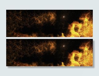 金色砂砾大气火光黑色banner高清