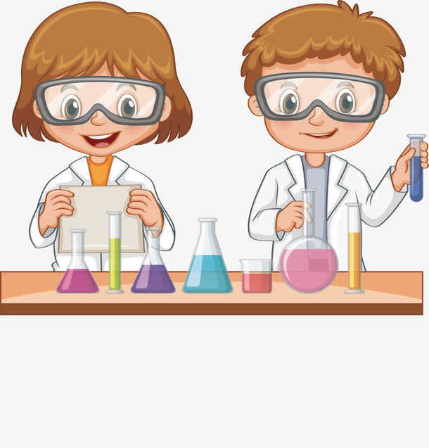 做科学实验的孩子免抠