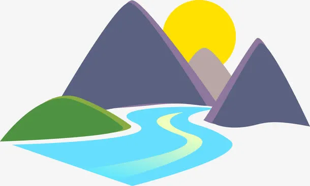 彩色山水美景素材图免抠