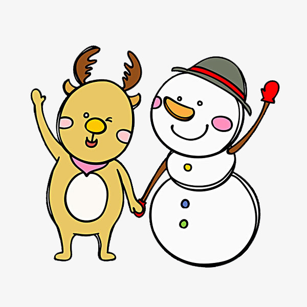 白色的雪人免抠