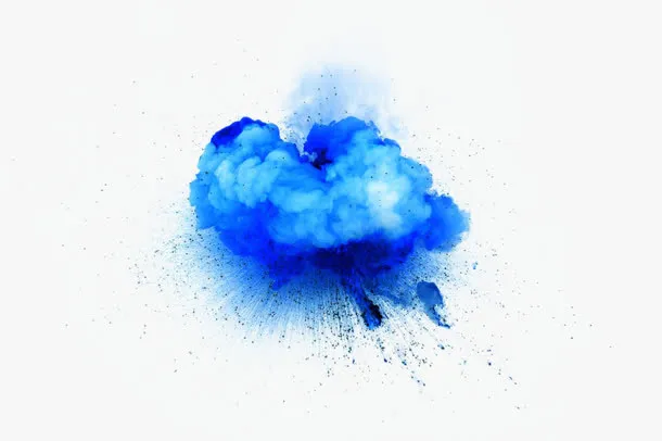创意蓝色爆炸烟雾设计免抠