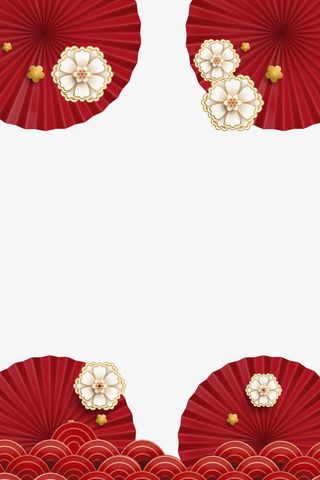 红色中国风伞面背景