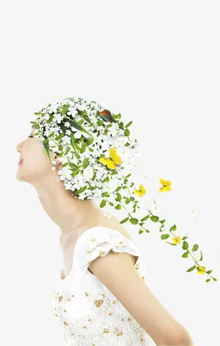 3.8女神节创意花瓣花纹免抠