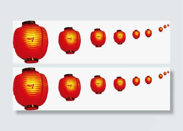 中秋节红黄色渐变灯笼免抠